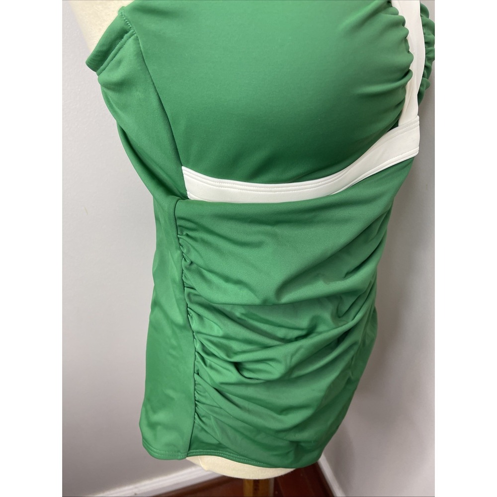 New Boden Corsica V-neck Swimsuit Green US 14 Long - Picture 7 of 11